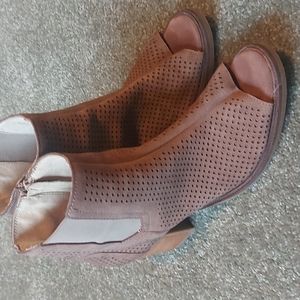 Peep toe ankle boots